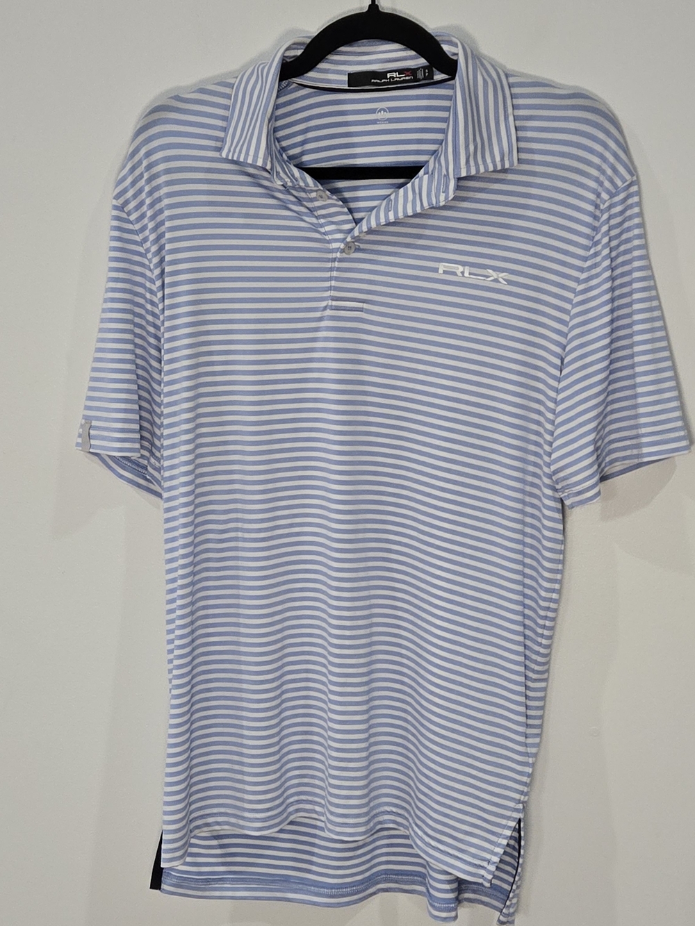 Ralph Lauren RLX Sz Small  Light Blue & White Striped Polo